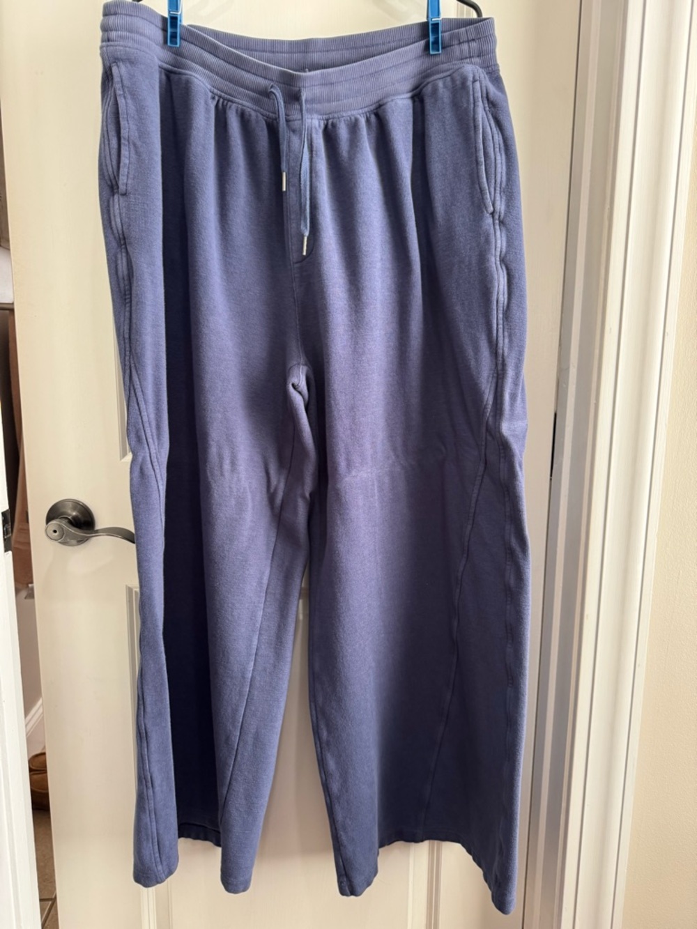 aerie Navy Wide-Leg Sweatpants with Drawstring